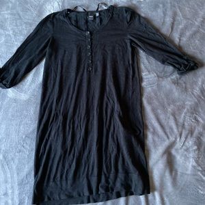 Esprit black long shirt with permanently rolled sleeves